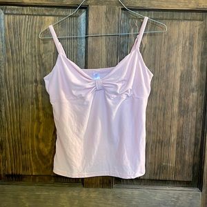 Super soft pastel pink bow design No Boundaries tank!